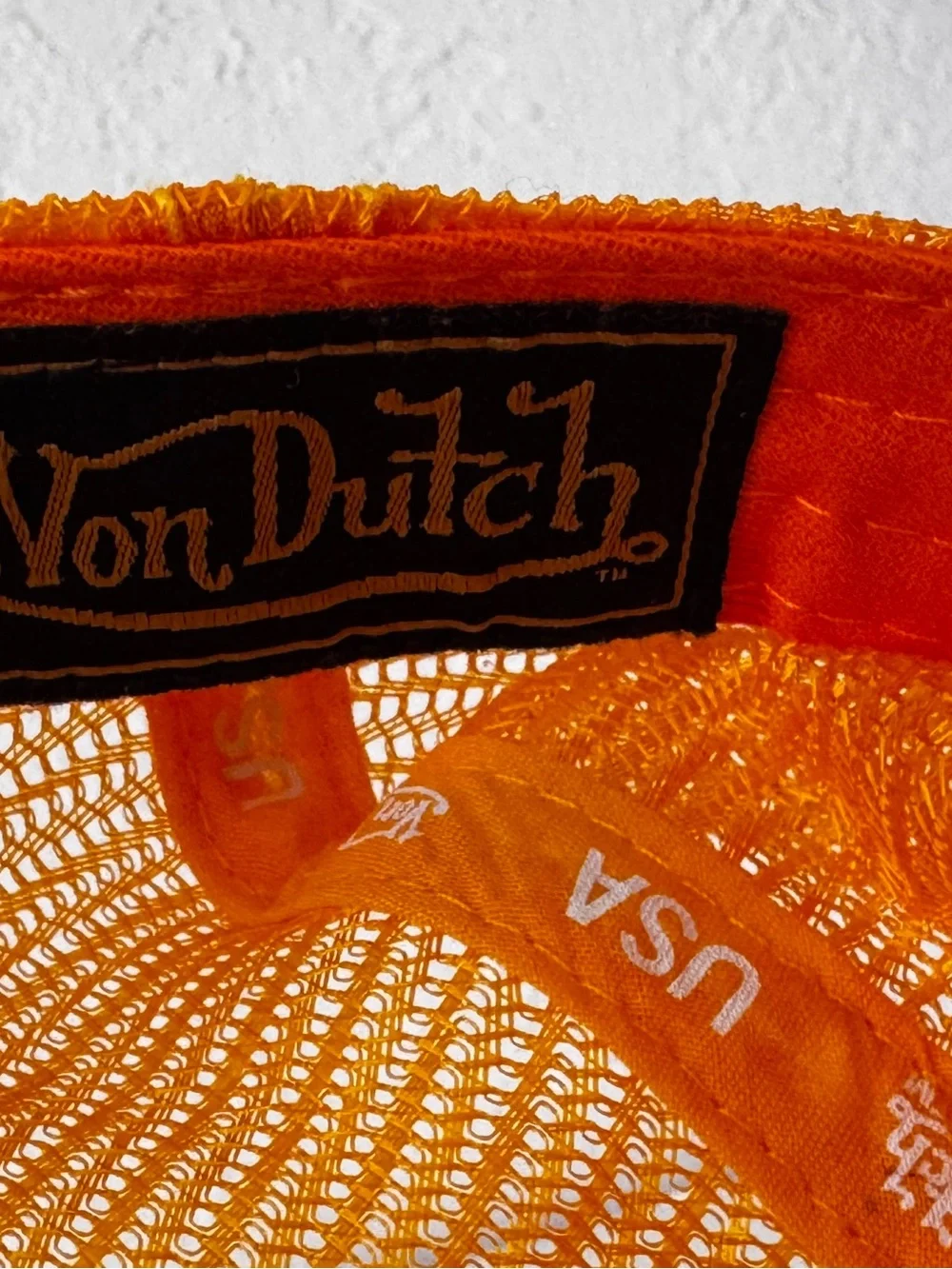 Von Dutch Lime Green & Orange Mesh Trucker Hat